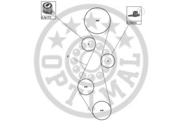 Комплект ремня ГРМ OPTIMAL R1137