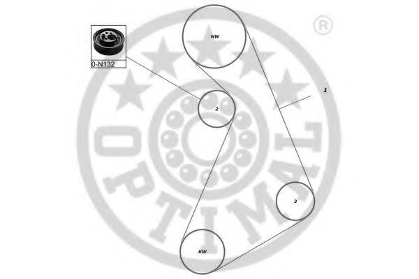 Комплект ремня ГРМ OPTIMAL R1291