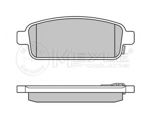 Комплект тормозных колодок, дисковый тормоз MEYLE 25096
