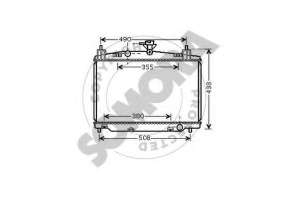 Радиатор, охлаждение двигателя SOMORA 160140