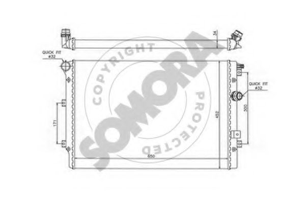 Радиатор, охлаждение двигателя SOMORA 359040
