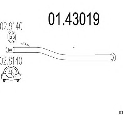 Труба выхлопного газа MTS 01.43019