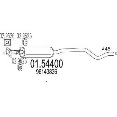 Средний глушитель выхлопных газов MTS 01.54400