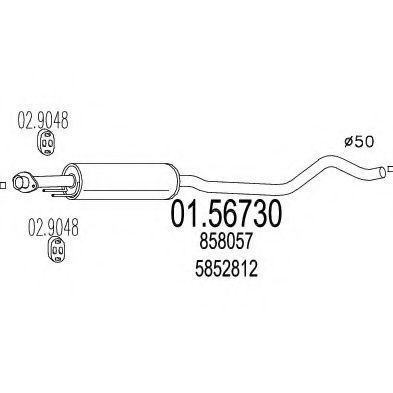 Средний глушитель выхлопных газов MTS 01.56730