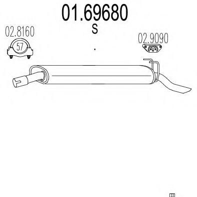 Глушитель выхлопных газов конечный ZARA 1811