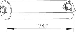 Средний глушитель выхлопных газов DINEX 74333