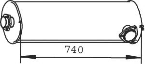 Средний глушитель выхлопных газов DINEX 74336