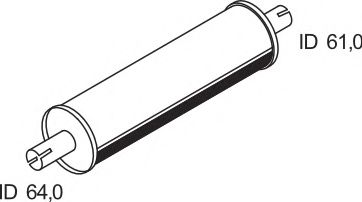 Средний / конечный глушитель ОГ DINEX 80300