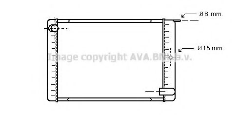Радиатор, охлаждение двигателя AVA QUALITY COOLING VO2020