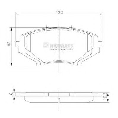 Комплект тормозных колодок, дисковый тормоз NIPPARTS J3603066