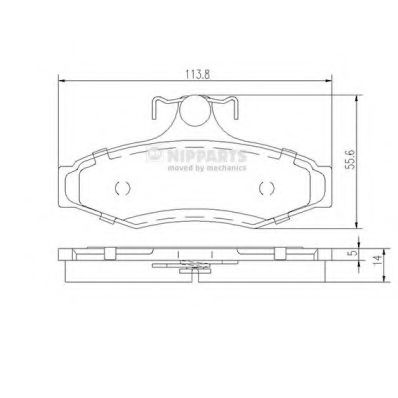 Комплект тормозных колодок, дисковый тормоз NIPPARTS J3610901