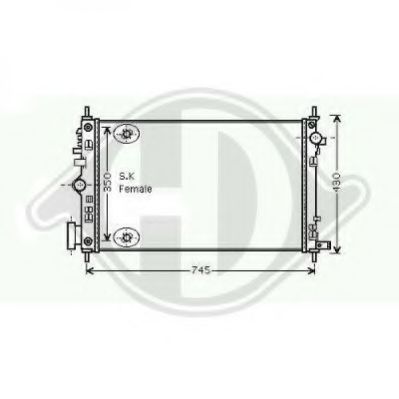 Радиатор, охлаждение двигателя DIEDERICHS 8182606