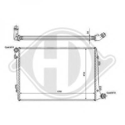 Радиатор, охлаждение двигателя DIEDERICHS 8221412