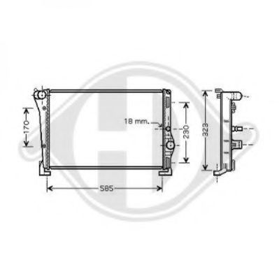 Радиатор, охлаждение двигателя DIEDERICHS 8321302