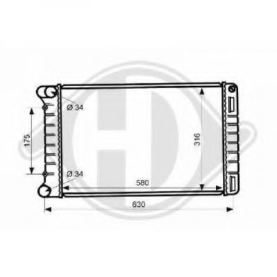 Радиатор, охлаждение двигателя DIEDERICHS 8345307