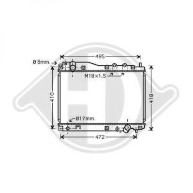 Радиатор, охлаждение двигателя DIEDERICHS 8520804