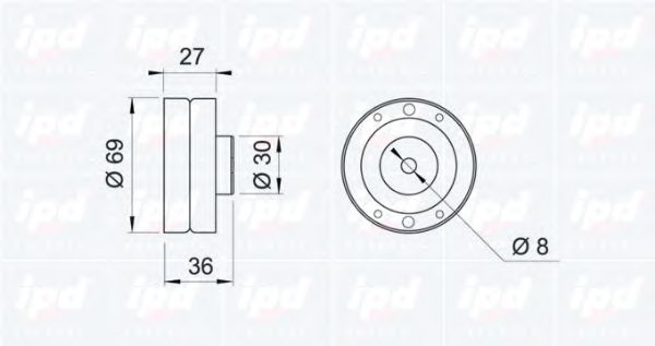 Паразитный / Ведущий ролик, зубчатый ремень IPD 140105