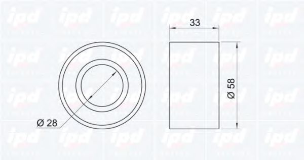 Натяжной ролик, ремень ГРМ IPD 153236