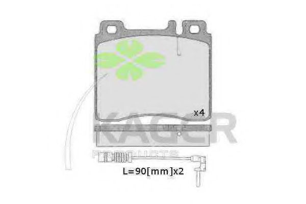 Комплект тормозных колодок, дисковый тормоз KAGER 21303