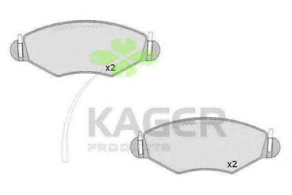 Комплект тормозных колодок, дисковый тормоз KAGER 35-0467