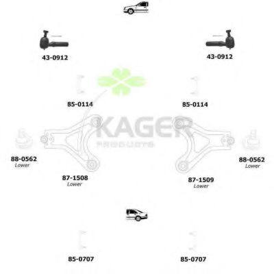 Подвеска колеса KAGER 801268