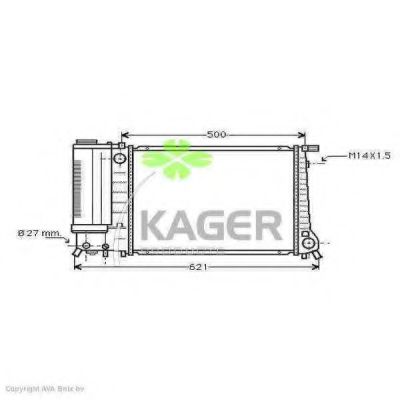 Радиатор, охлаждение двигателя KAGER 31-0109