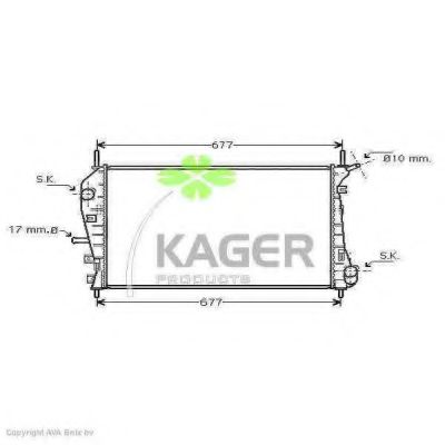 Радиатор, охлаждение двигателя KAGER 31-0370