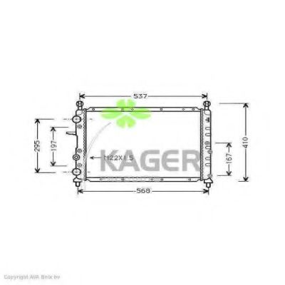 Радиатор, охлаждение двигателя KAGER 31-0389