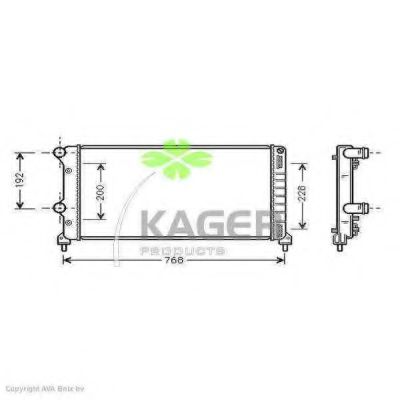 Радиатор, охлаждение двигателя KAGER 31-0440