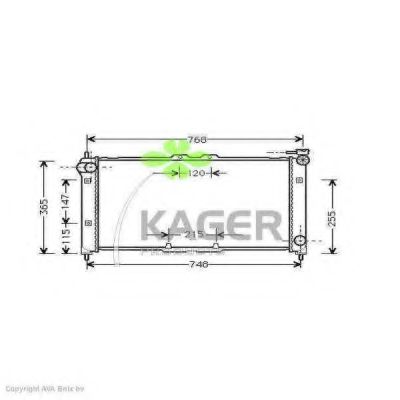 Радиатор, охлаждение двигателя KAGER 31-0714