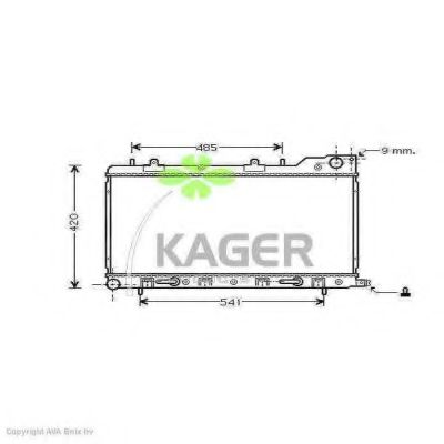 Радиатор, охлаждение двигателя KAGER 31-1034