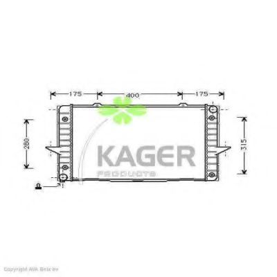 Радиатор, охлаждение двигателя KAGER 31-1161