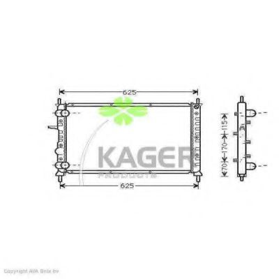 Радиатор, охлаждение двигателя KAGER 31-2758