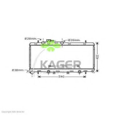 Радиатор, охлаждение двигателя KAGER 31-2793