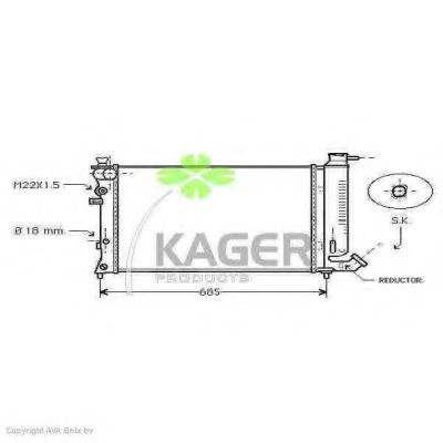 Радиатор, охлаждение двигателя KAGER 31-2797