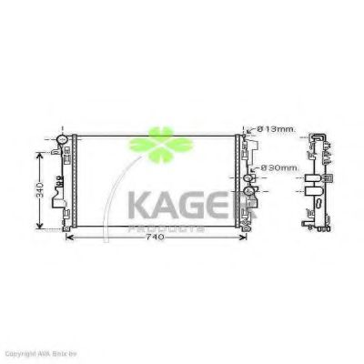 Радиатор, охлаждение двигателя KAGER 31-3489