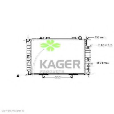 Радиатор, охлаждение двигателя KAGER 31-3565