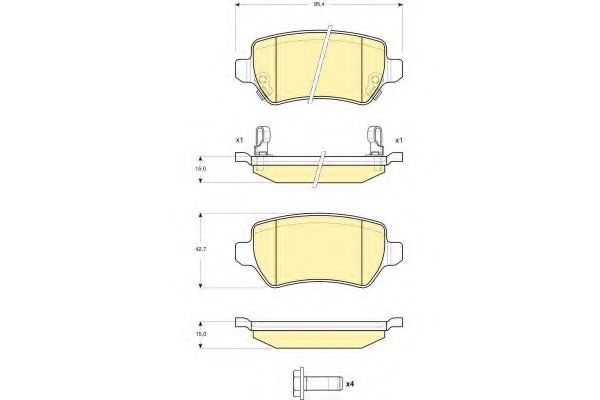 Комплект тормозных колодок, дисковый тормоз GIRLING 6115151