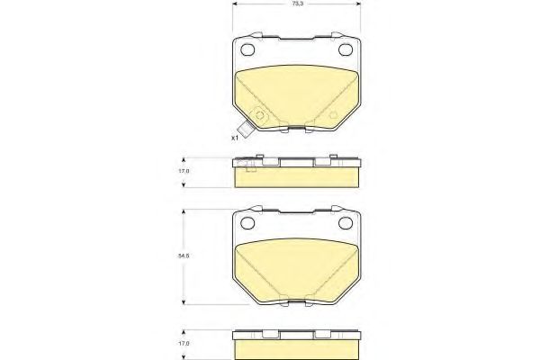 Комплект тормозных колодок, дисковый тормоз GIRLING 6133089