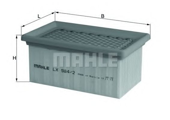 Воздушный фильтр MAHLE ORIGINAL LX 984/2