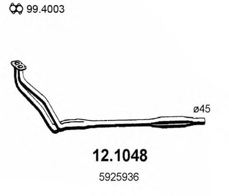 Труба выхлопного газа ASSO 12.1048