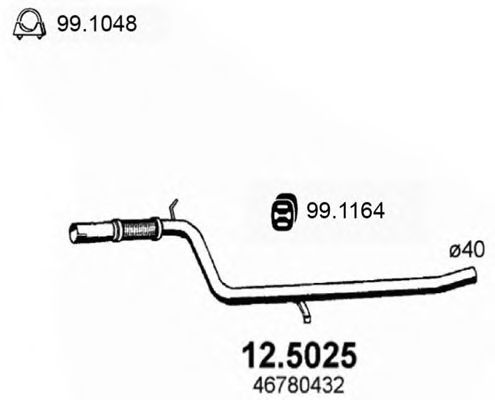Труба выхлопного газа ASSO 12.5025