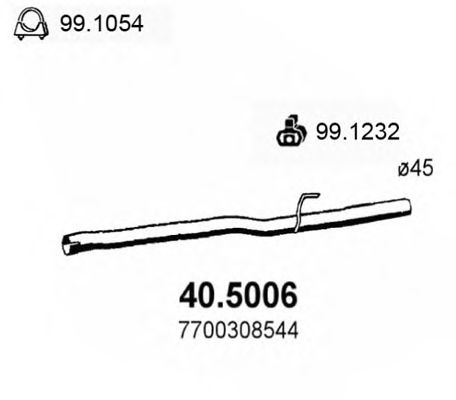 Труба выхлопного газа ASSO 40.5006