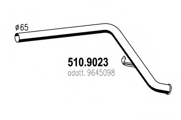 Труба выхлопного газа ASSO 510.9023