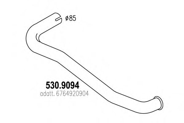 Труба выхлопного газа ASSO 530.9094