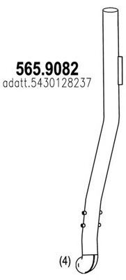 Труба выхлопного газа ASSO 565.9082