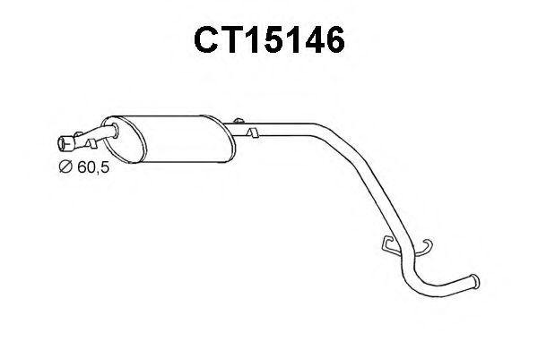 Глушитель выхлопных газов конечный VENEPORTE CT15146