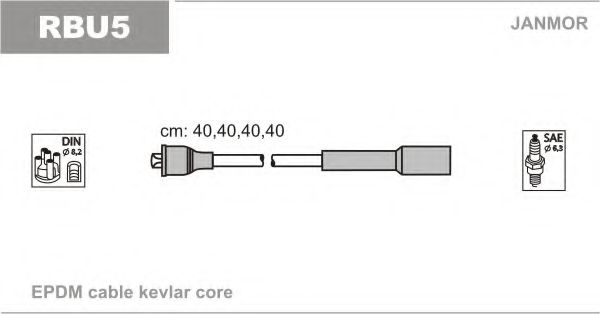 Комплект проводов зажигания JANMOR RBU5