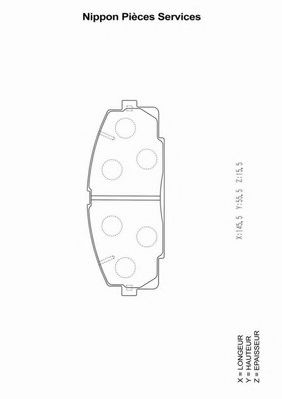 Комплект тормозных колодок, дисковый тормоз NPS T360A22