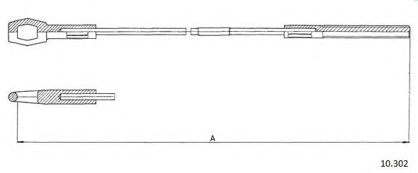 Трос, управление сцеплением CABOR 10302